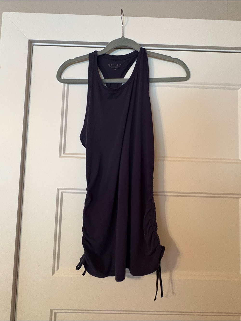 Athleta Black Side-Ruched Racerback Tank